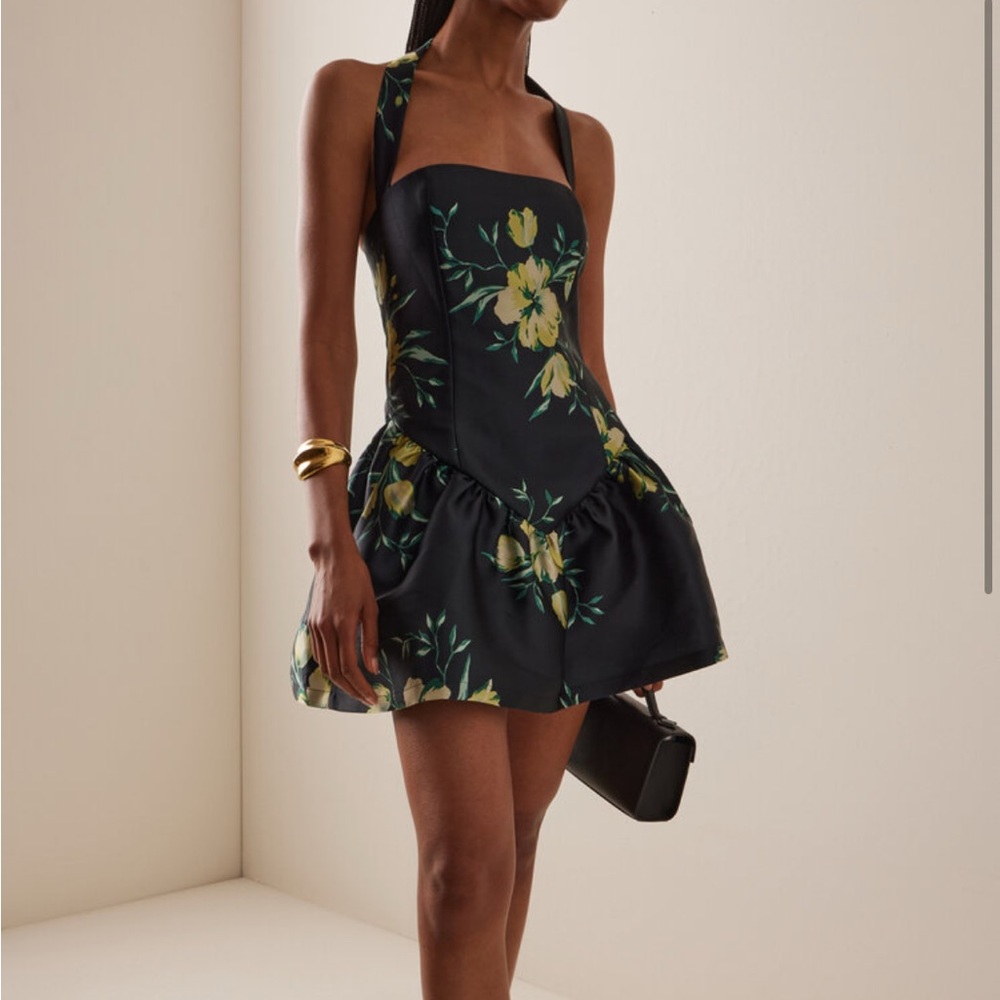 NWT De la vali aura floral satin mini dress
